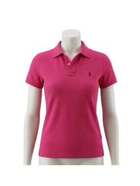 Ralph Lauren Sport Pink Polo Shirt M Medium 100% Cotton Logo Pony